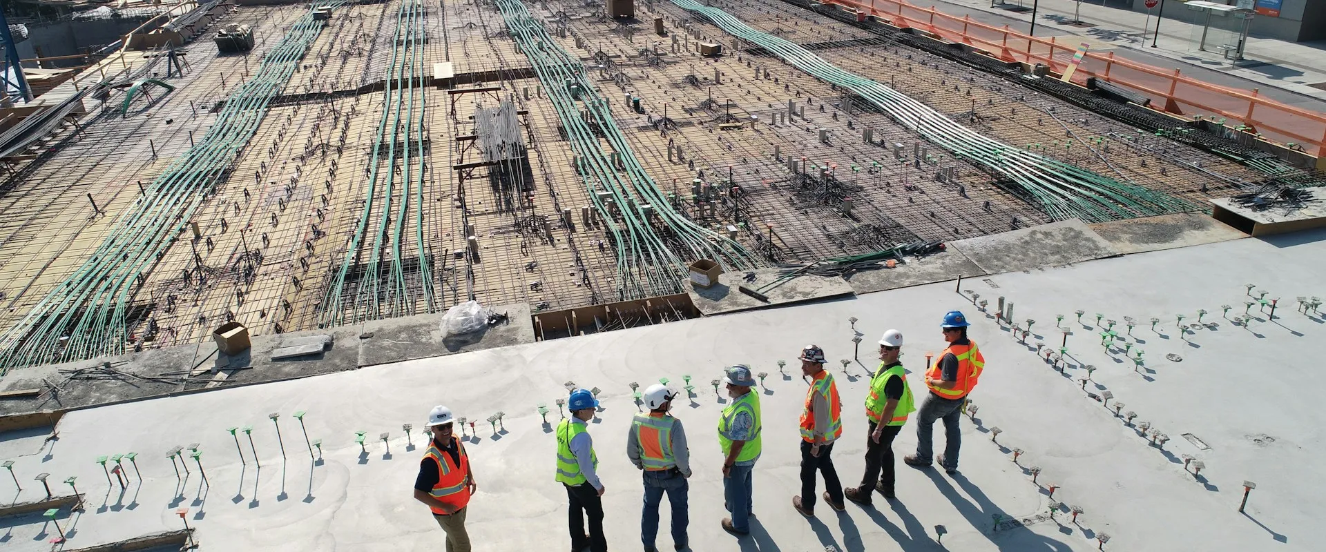 Steel beams construction showcasing structural engineering capabilities